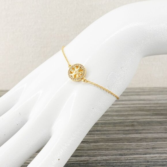 Tory Burch Miller Pave Chain Bracelet Gold OS - Picture 7 of 10